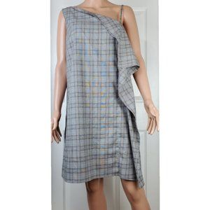 Sugar + Lips Gray Plaid Asymetric Dress Size XL NWT
